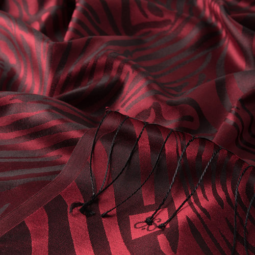 Burgundy Zebra Jacquard Silk Scarf