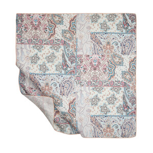 ipekevi - ايشارب حرير تويل تصميم ورود لون فضي فاتح