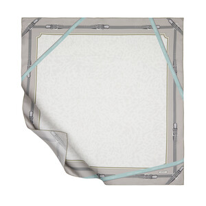 ipekevi - ايشارب حرير تويل تصميم الفهد لون فضي وأبيض