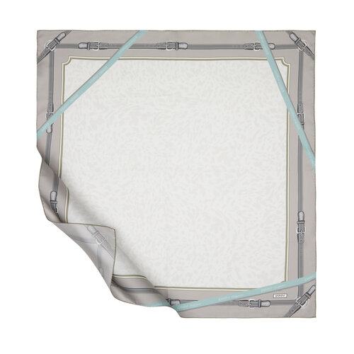 ايشارب حرير تويل تصميم الفهد لون فضي وأبيض