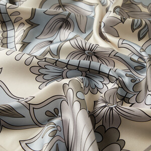 ipekevi - ايشارب حرير تويل تصميم ورود لون فضي فاتح (1)