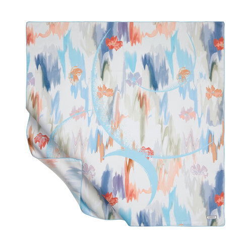 ايشارب حرير تويل تصميم هلال لون أزرق فاتح