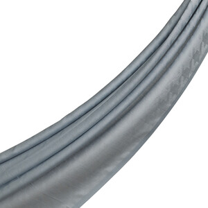 ipekevi - شال قطن وحرير تصميم هندسي لون فضي فاتح