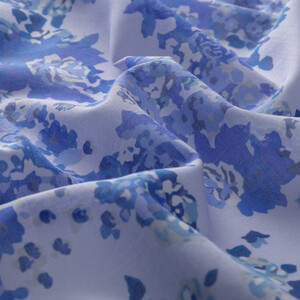 ipekevi - İce Blue Rich Rose Cotton Scarf (1)
