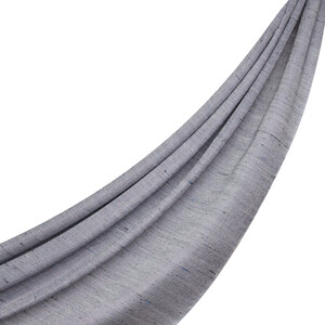 ipekevi - شال صوف وحرير شانتون لون فضي فاتح