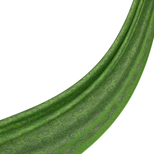Fıstık Yeşili Mezopotamya Model 02 Desenli Tencel Sal 