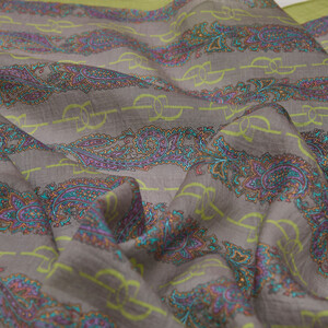 Çam Kokusu Monogram Desenli Tensel Şal - Thumbnail