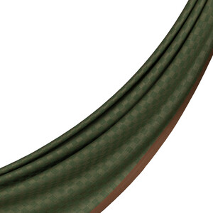 ipekevi - Çam Yeşili Dama Desenli Yün İpek Şal