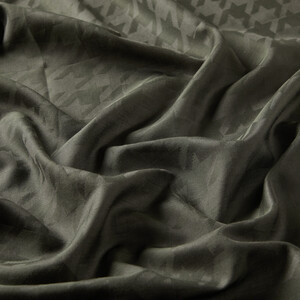 شال قطن وحرير تصميم هندسي لون أخضر - Thumbnail