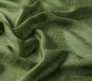 Çam Yeşili Parsel Desenli Yün İpek Şal - Thumbnail