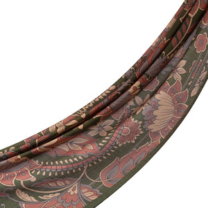 ipekevi - Çam Yeşili Saray Sarmaşığı Desenli Tensel Şal