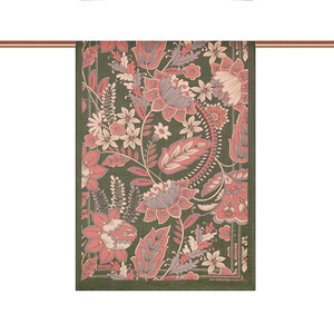 ipekevi - Çam Yeşili Saray Sarmaşığı Desenli Tensel Şal (1)