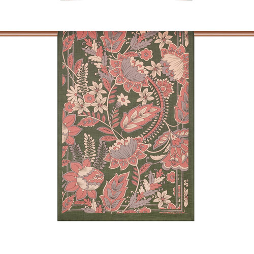 Çam Yeşili Saray Sarmaşığı Desenli Tensel Şal