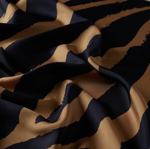 ipekevi - Camel Macro Zebra Print Silk Twill Scarf (1)