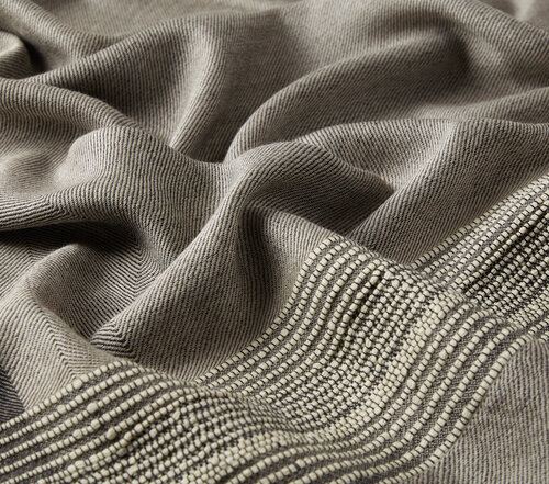 Camel Multi Stripe Wool Silk Scarf