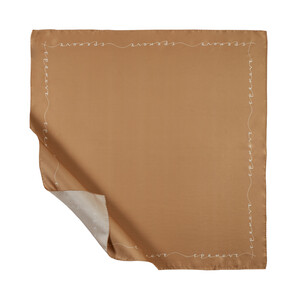 Camel Signature Silk Twill Scarf - Thumbnail