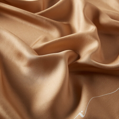 Camel Signature Silk Twill Scarf