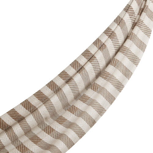 Camel Striped Linen Cotton Scarf