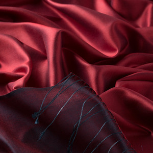 Candy Apple Red Reversible Silk Scarf - Thumbnail
