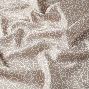 Cannoli Cream Typo Monogram Silk Twill Scarf - Thumbnail
