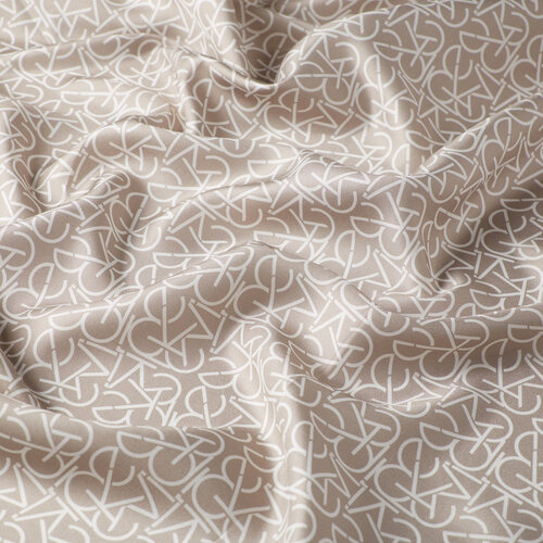 Cannoli Cream Typo Monogram Silk Twill Scarf 