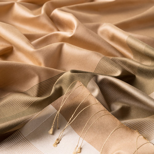 Caramel Elitist Striped Silk Scarf