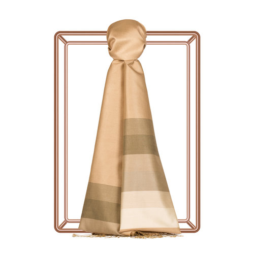 Caramel Elitist Striped Silk Scarf
