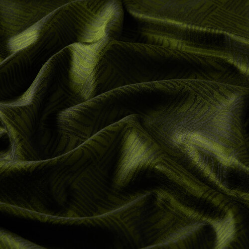 Ceviz Yeşili Qufi Pattern İpek Şal