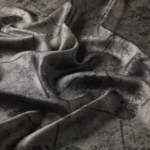 ipekevi - Charchoal Vintage Wall Twill Silk Scarf (1)