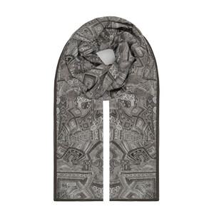 Charcoal Anatolian Dream Cotton Scarf - Thumbnail
