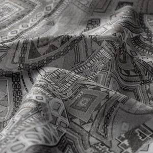 Charcoal Anatolian Dream Cotton Scarf - Thumbnail