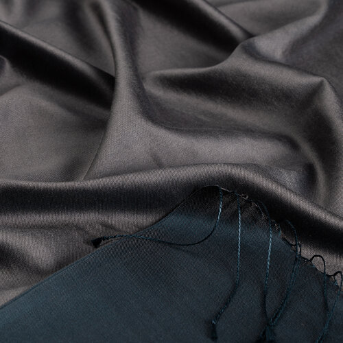 Charcoal Anthracite Reversible Silk Scarf
