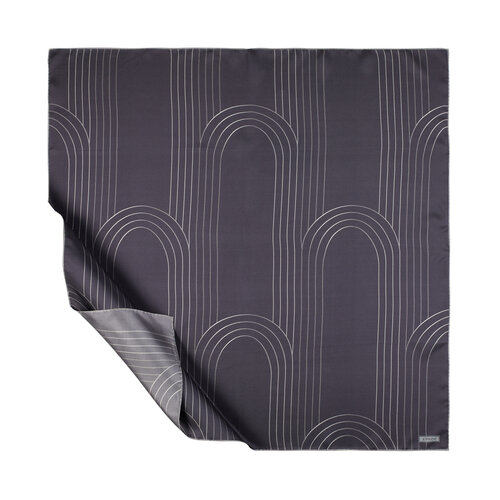 Charcoal Aqueduct Print Silk Twill Scarf