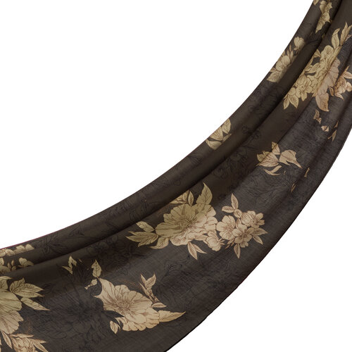 Charcoal Azalea Print Tencel Scarf