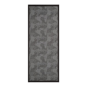 Charcoal Black Patchwork Paisley Print Tencel Scarf - Thumbnail