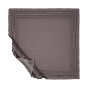 Charcoal Black Prive Twill Silk Scarf - Thumbnail