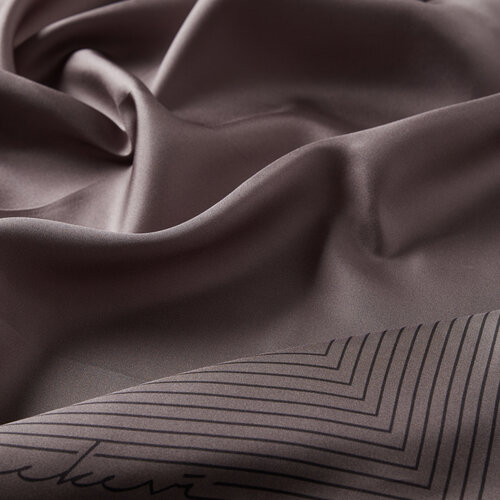 Charcoal Black Prive Twill Silk Scarf