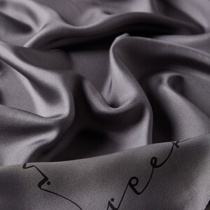 ipekevi - Charcoal Black Signature Silk Twill Scarf (1)