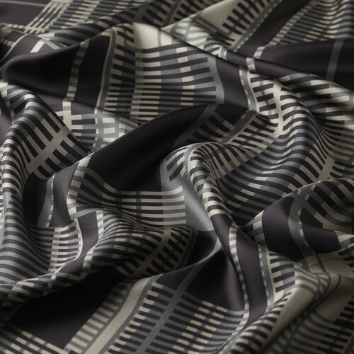 Charcoal Black Skyscarpers Twill Silk Scarf