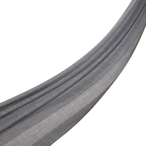 Charcoal Block Cord Wool Silk Scarf