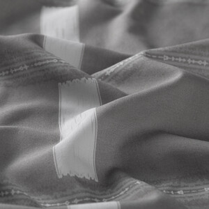 Charcoal Blue Rhythm Cotton Scarf - Thumbnail