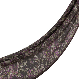 ipekevi - Charcoal Brown Breeze Print Tencel Scarf