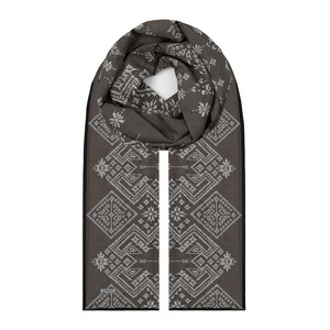 Charcoal Carpet Essence Cotton Scarf - Thumbnail