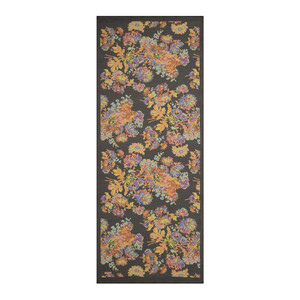 Charcoal Chrysanthemum Print Tencel Scarf - Thumbnail