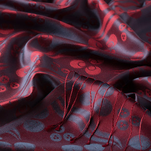 Charcoal Cintemani Jacquard Silk Scarf - Thumbnail