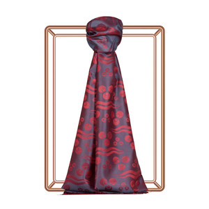 Charcoal Cintemani Jacquard Silk Scarf - Thumbnail