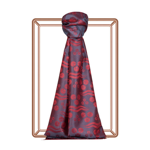 Charcoal Cintemani Jacquard Silk Scarf