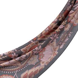 ipekevi - Charcoal Dry Rose Royal Ivy Pattern Tencel Scarf