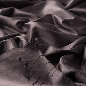 Charcoal Duchess Lurex Silk Scarf - Thumbnail