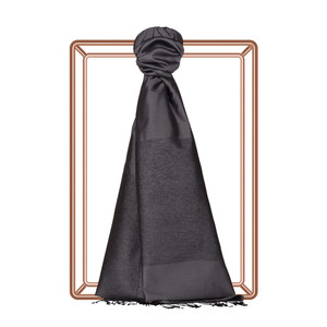 Charcoal Duchess Lurex Silk Scarf - Thumbnail